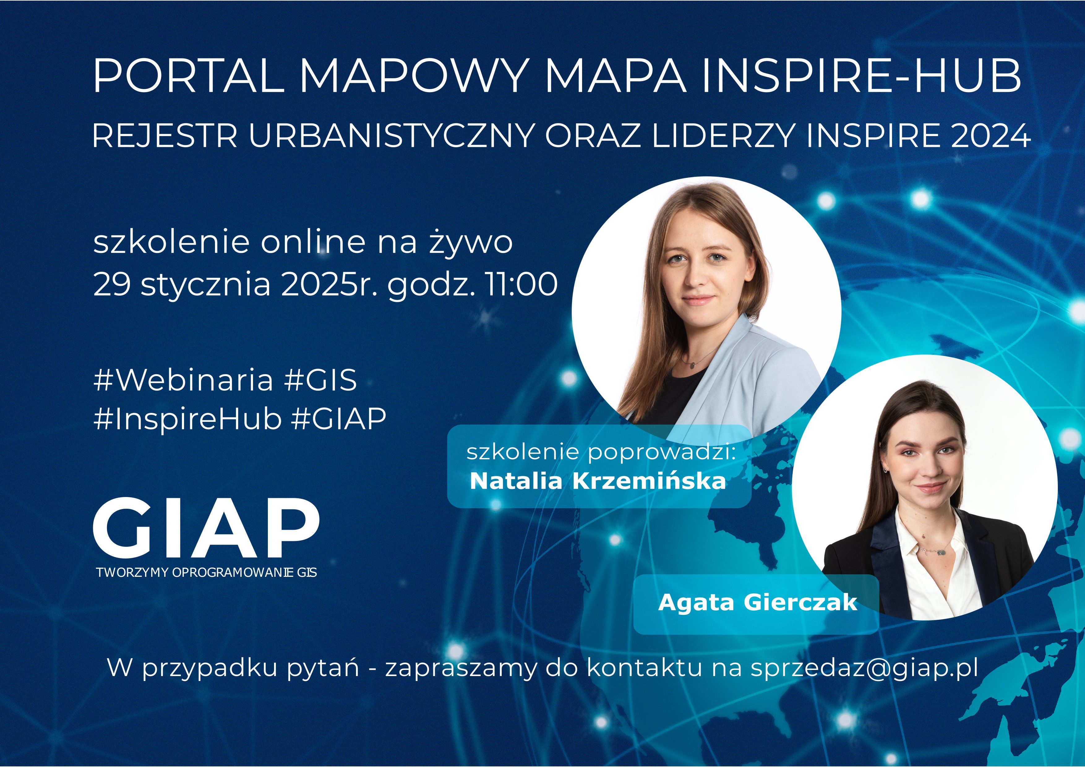 WEBINARIUM - PORTAL MAPOWY MAPA INSPIRE-HUB REJESTR URBANISTYCZNY ORAZ LIDERZY INSPIRE 2024